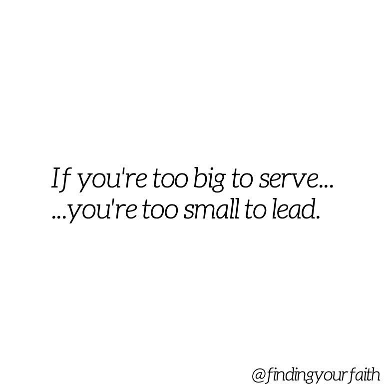 A true leader serves others first, just like Jesus did. 🙏

“For I was hungry and you gave me food, I was thirsty and you gave me drink, I was a stranger and you welcomed me…whatever you did for one of the least of these brothers and sisters of mine, you did for me.” Matthew 25