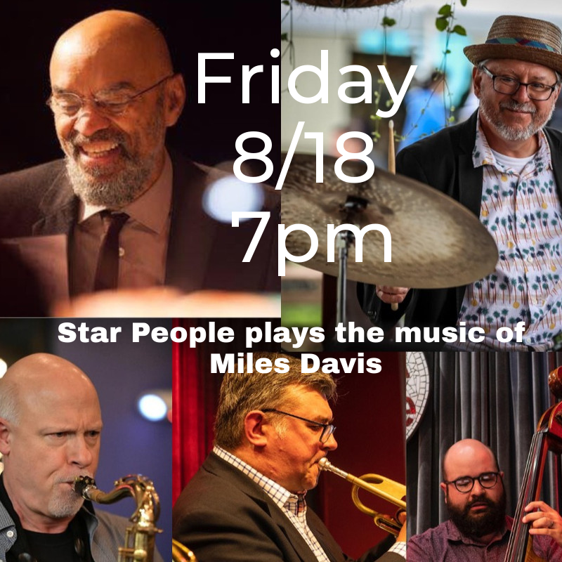 PAUSAarthouse's tweet photo. The group Star People began at Pausa as an ensemble dedicated to performing music from Miles Davis’ extensive catalog. Tim Clarke - trumpet, Andy Weinzler - tenor sax, George Caldwell - piano, Joe Goehle  - bass , John Bacon- drums. 
https://t.co/p9UOwSiJCc https://t.co/om8jymqutk