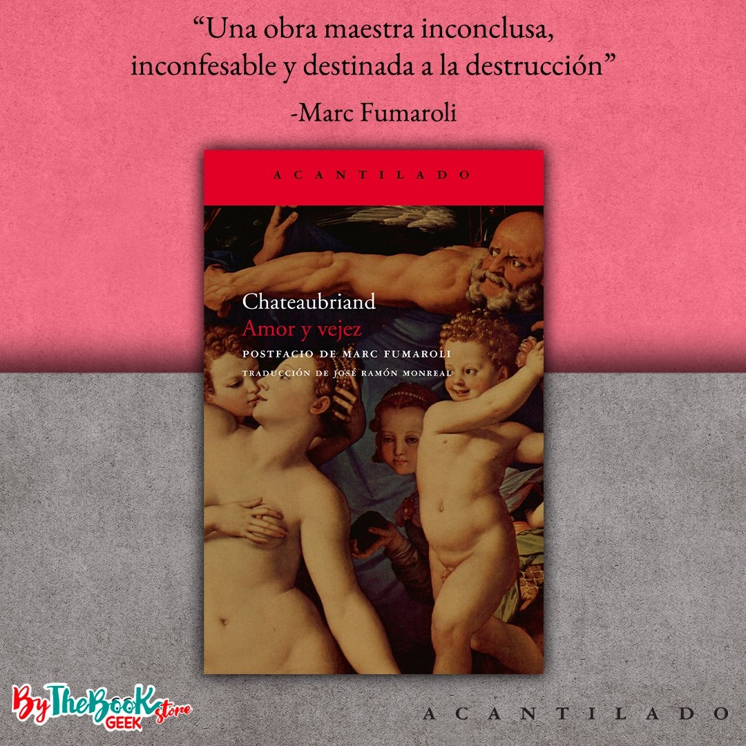 ByTheBookGeek's tweet photo. "Amor y vejez" de Chateaubriand, una meditación alucinante sobre la pasión en la vejez. Este autor, conocido por su encanto y reflexiones profundas sobre el amor, nos brinda una visión lúcida y auténtica.  📖✨

Cómpralo en: https://t.co/pT020Srtog https://t.co/YzIObXZfnX