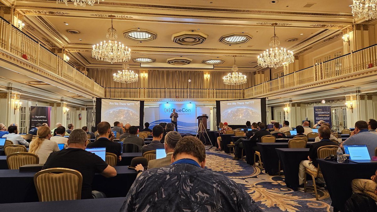 <a href="/cluecon/">ClueCon</a> 2023 is officially underway, with a keynote from none other than <a href="/anthmfs/">Anthony Minessale</a>!  <a href="/freeswitch/">FreeSWITCH</a> <a href="/SignalWire/">SignalWire</a> <a href="/opensips/">OpenSIPS project</a> <a href="/Zoiper/">Zoiper</a> <a href="/ecosmob/">Ecosmob Technologies</a> <a href="/siphub_com/">SIPhub</a>