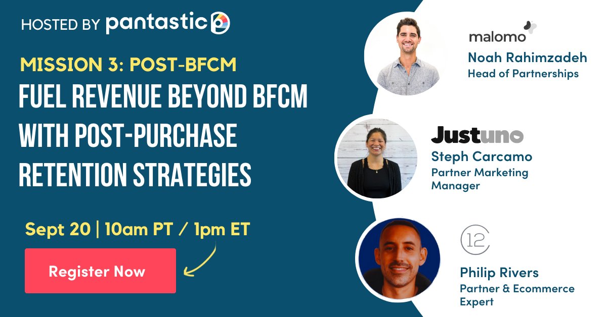 Sign up for our BFCM Superhero Virtual Series to dive into omnichannel strategies, automated campaigns, and post-purchase retention. ♻️

pantasticapps.com/webinar-regist…

<a href="/luckyorange/">Lucky Orange 🍊</a>  <a href="/mutesix/">MuteSix</a>  <a href="/omnisend/">Omnisend</a>  <a href="/refersion/">Refersion</a>  <a href="/PlobalApps/">Plobal Apps</a> <a href="/SmartSitesNJ/">SmartSites</a> <a href="/gomalomo/">Malomo</a> <a href="/justunosocial/">Erik Christiansen | CEO Justuno</a> <a href="/_commerce12/">commerce12</a>