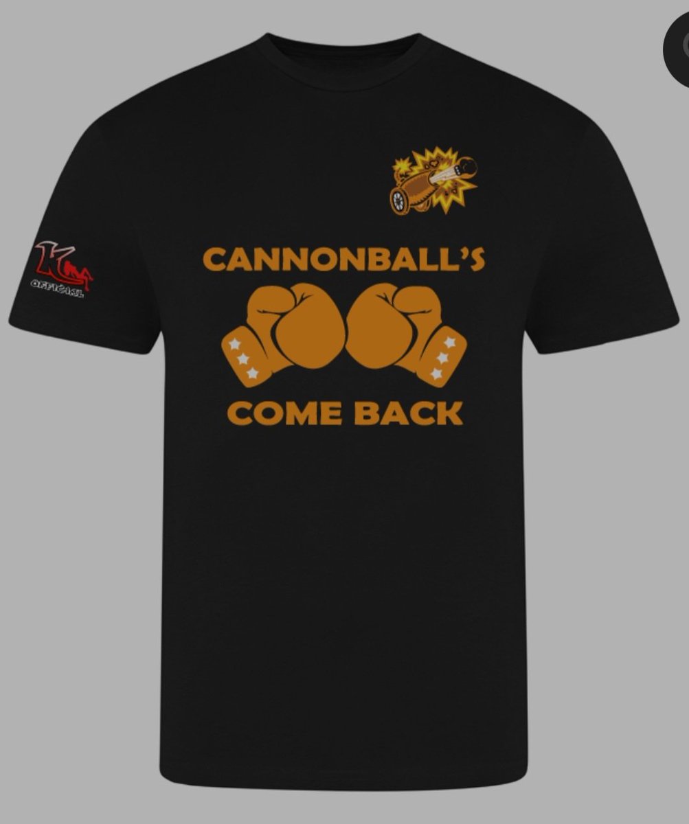 KOfficialdotcom's tweet image. Cannonball's comeback fight night t-shirts available now £5 from each sale is going towards a memorial bench for Liam's step daughter Tiegan @liamcameron21 
kofficialdotcom.com/product-catego…
