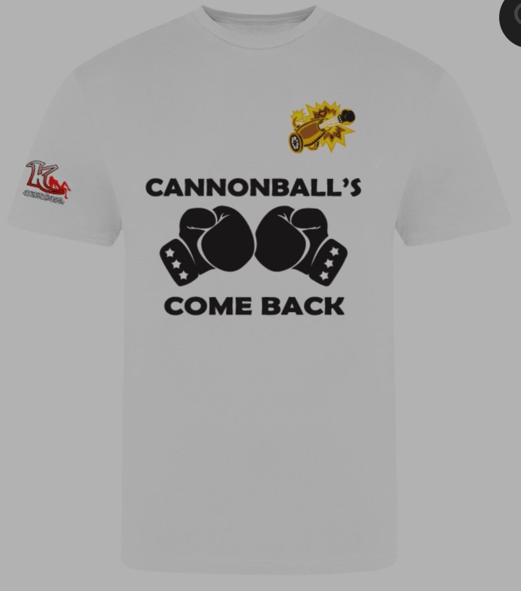 KOfficialdotcom's tweet image. Cannonball's comeback fight night t-shirts available now £5 from each sale is going towards a memorial bench for Liam's step daughter Tiegan @liamcameron21 
kofficialdotcom.com/product-catego…