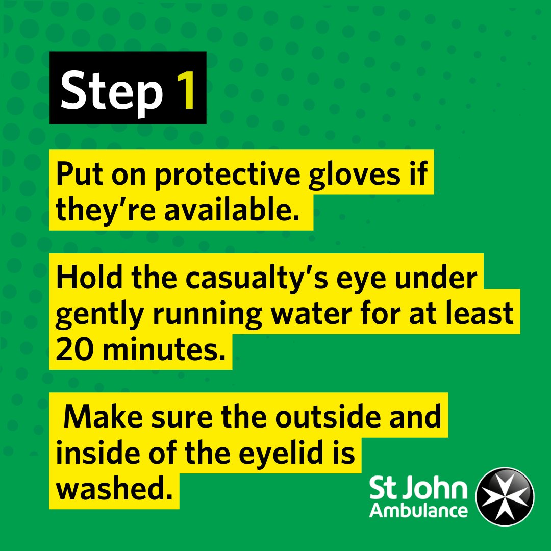 stjohnambulance's tweet image. Chemicals can be found all across the workplace, but one place you don’t want them is in your eyes! 👀

 Follow the 3 steps below to keep your colleagues safe.🧪

Follow this link to learn more: bit.ly/3YA7cWn