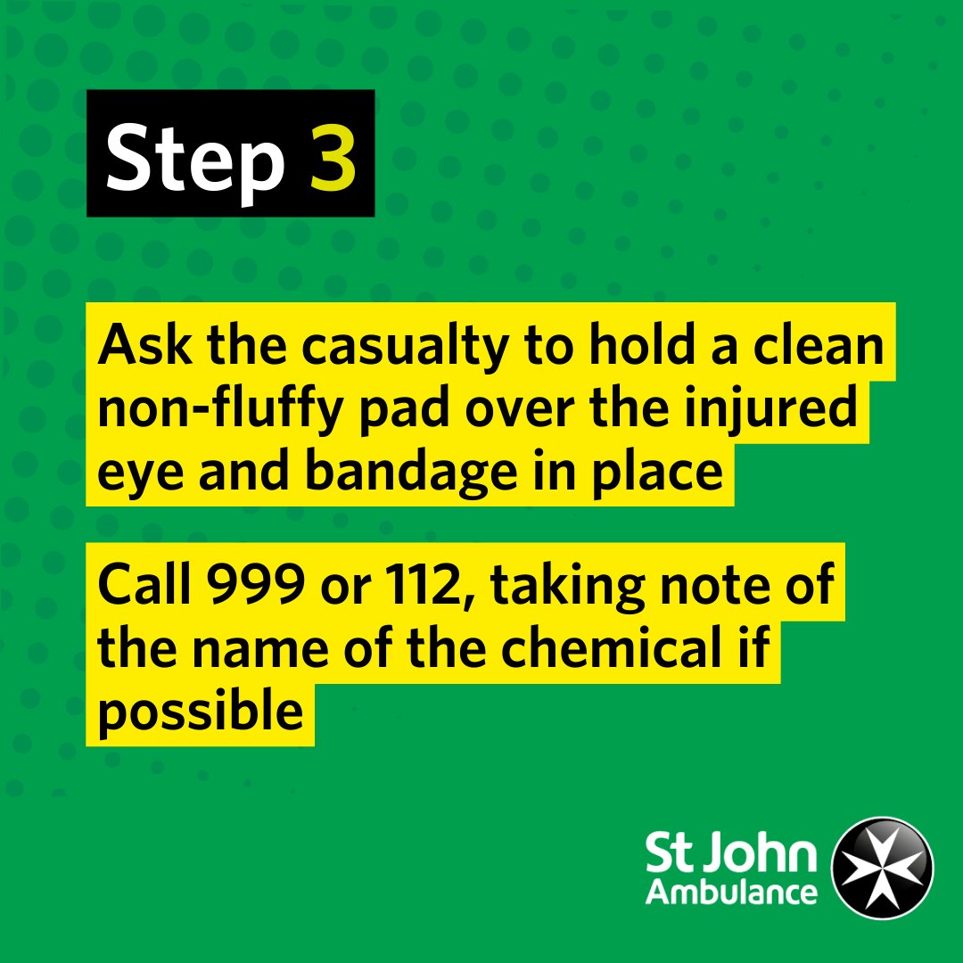 stjohnambulance's tweet image. Chemicals can be found all across the workplace, but one place you don’t want them is in your eyes! 👀

 Follow the 3 steps below to keep your colleagues safe.🧪

Follow this link to learn more: bit.ly/3YA7cWn