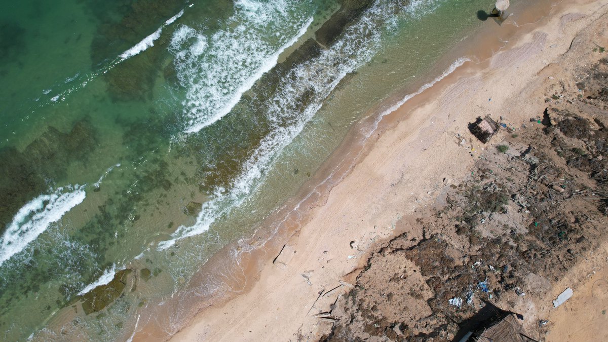 GMAndreou's tweet photo. #GAZAMAP mapped a notable density of surface finds along the coast of Deir el-Balah #Gaza. Aerial photos show the impact of #coastalerosion & indicate possible #submerged features to be surveyed shortly. Many thanks to @honor_frost & @sotonarch for sponsoring the survey! https://t.co/AltTMm3aTx