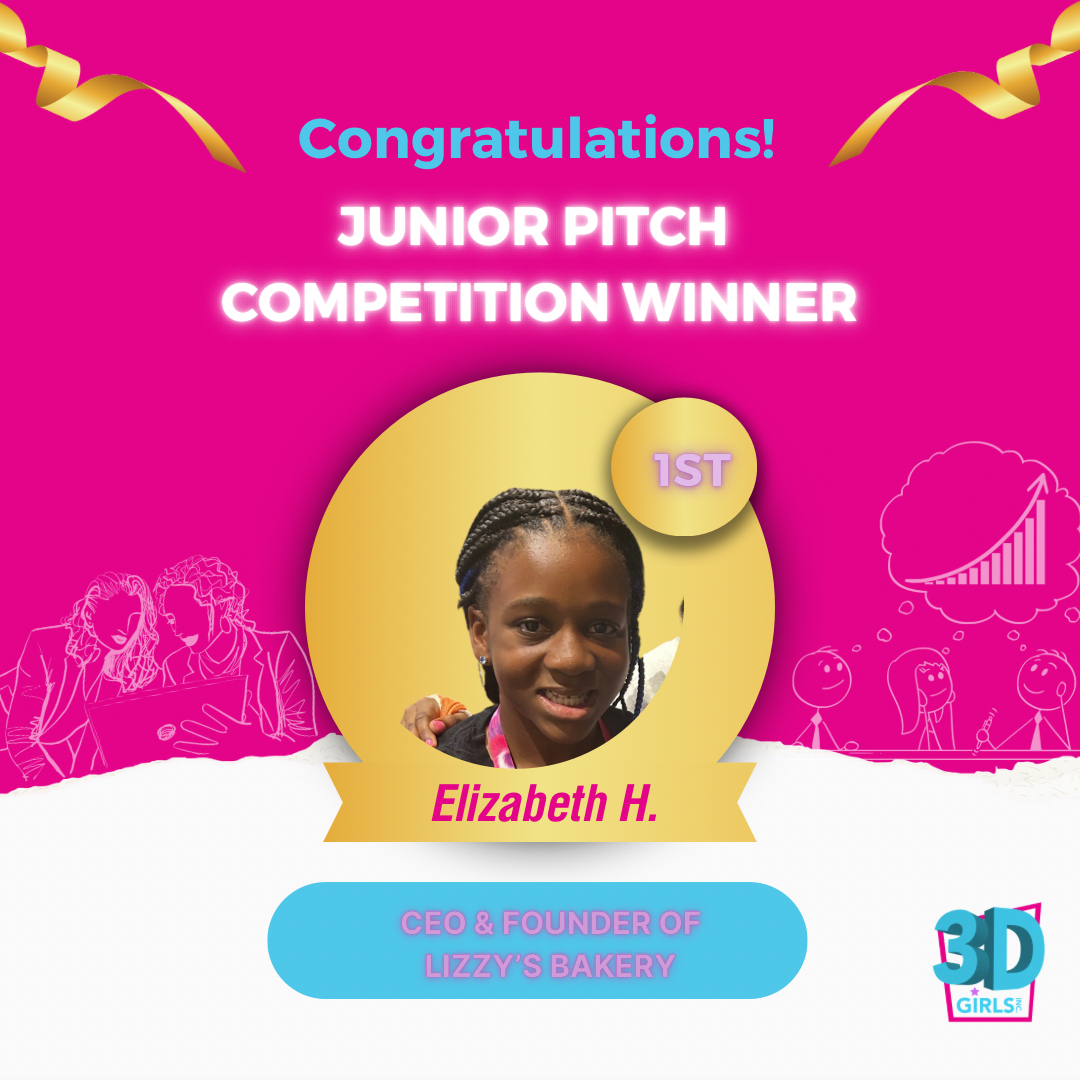 Congratulations to our 1st place winner in the junior pitch competition🥳 . Lizzy’s Bakery is owned by Elizabeth H. Her heart and joy is in the kitchen making amazing sweet treats with her mother and grandmother. Elizabeth wants to turn her passion into a thriving business that w