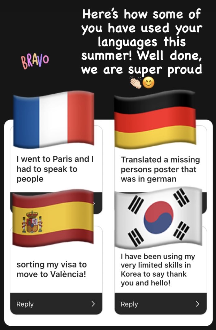 Many of our wonderful students have been practising their language skills this summer! Well done everyone 🙌👏 #suceedingtogether