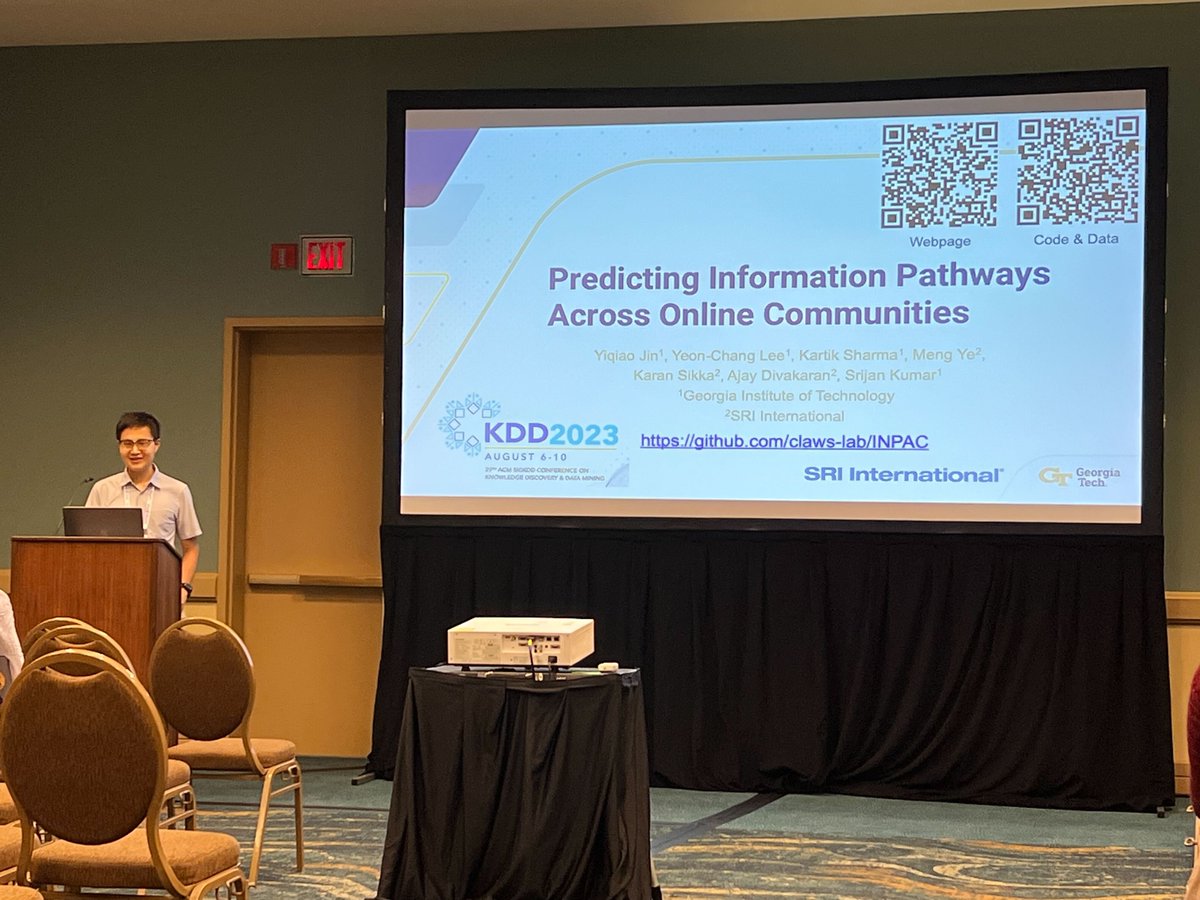 srijankedia's tweet photo. We all know information spreads across communities and platforms. But how? What are the typical pathways of spread? Can we predict spread? @AhrenJin answers these questions in #KDD2023 presentation!

Paper: https://t.co/Ss4sdpy2oH
Website: https://t.co/aJzXo4pTNG https://t.co/9GTDABrjFI