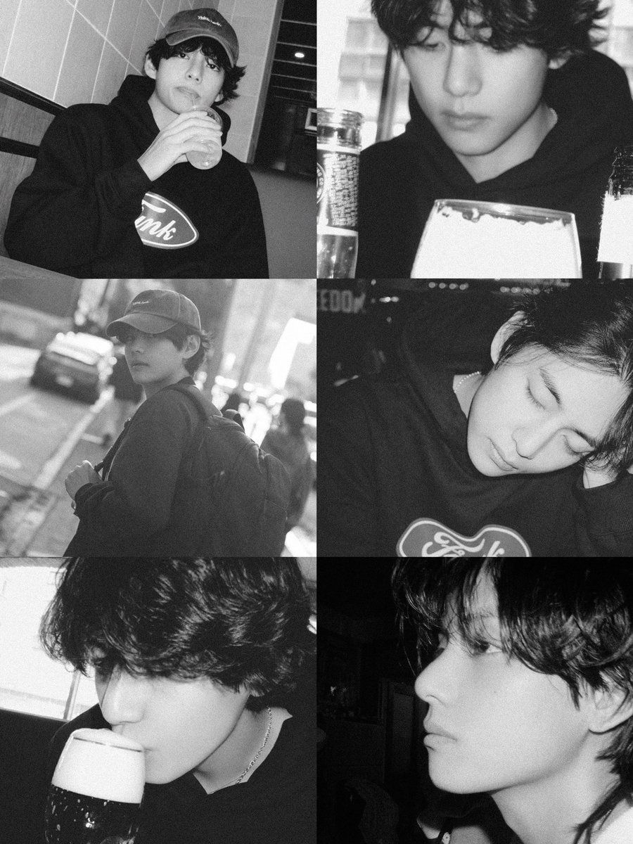 taeteland's tweet photo. taehyung in black &amp; white ♡ https://t.co/o98PCH43K1
