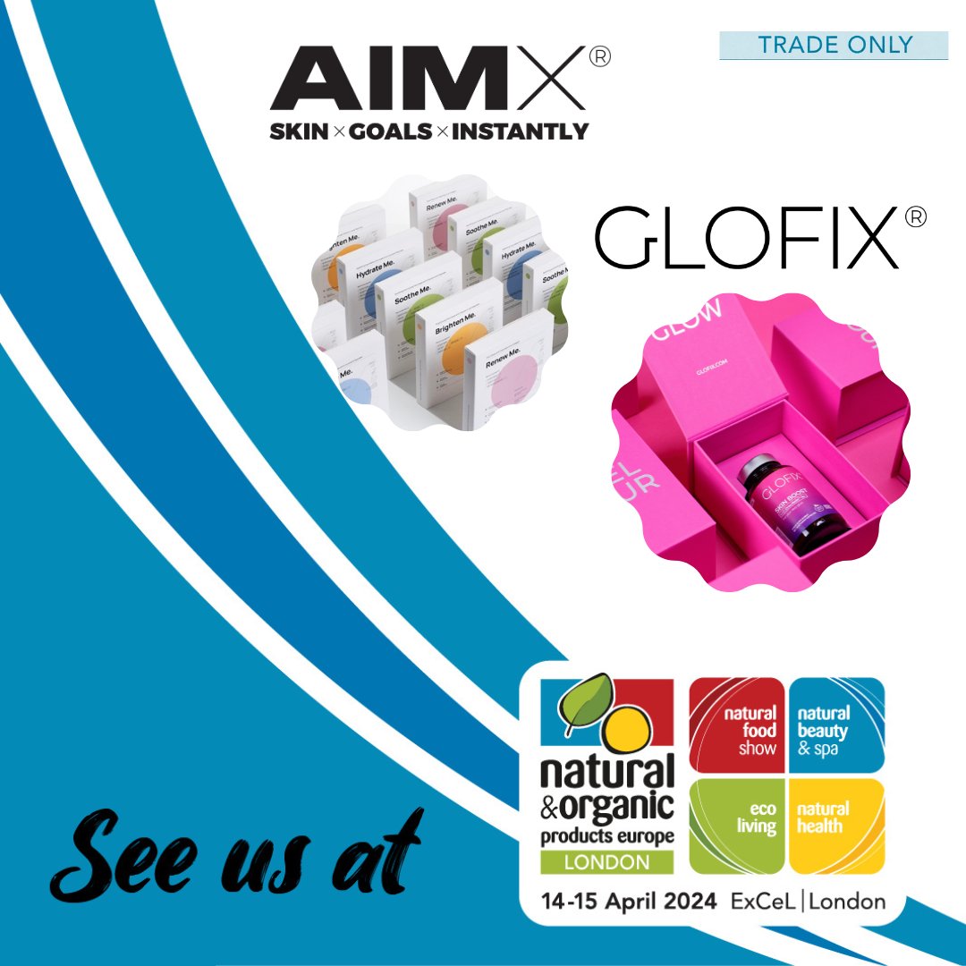 We're excited to have Aimx/Glofix join the 2024 NOPEX line-up 💙GLOFIX is a superior skin and hair supplement. 💙AIMX® is a face sheet mask backed by science. Make sure to meet them at the show! ** trade only **