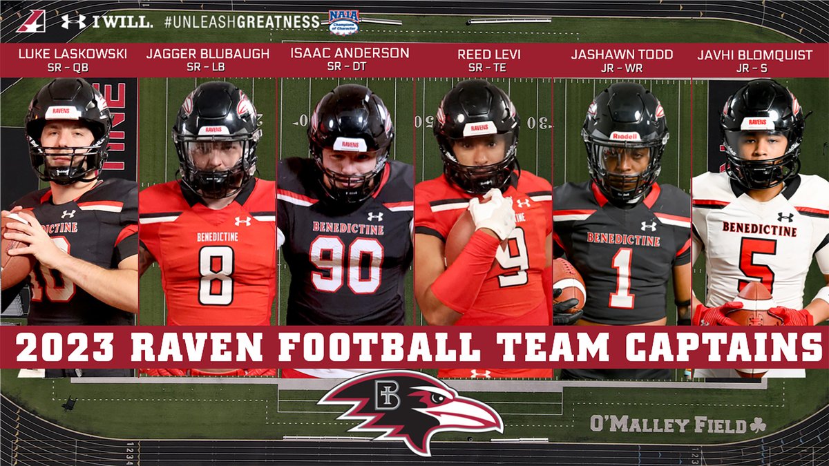 ravenathletics's tweet image. .@RavenFootballBC announces group of six captains for 2023 ravenathletics.com/x/94k5z #HeartFB #NAIAfootball #UnleashGreatness