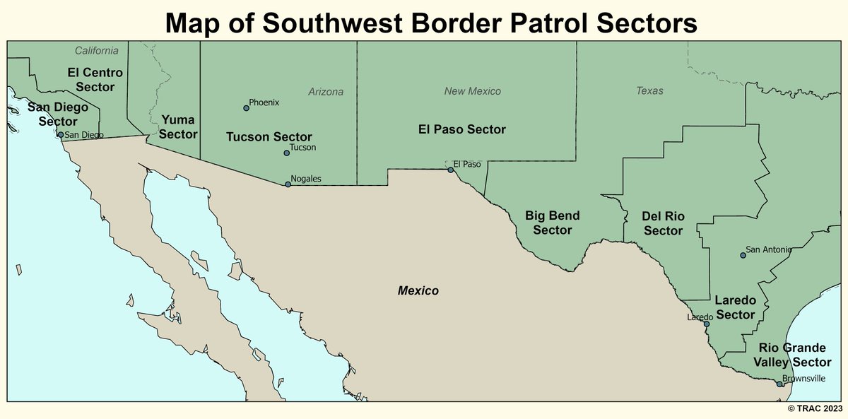 A Close Look at the Geography of Border Patrol Arrests: How a Spike in Annual Arrests Along U.S.-Mexico Border Hides Remarkable Variation by Sector and Nationality

trac.syr.edu/reports/726/