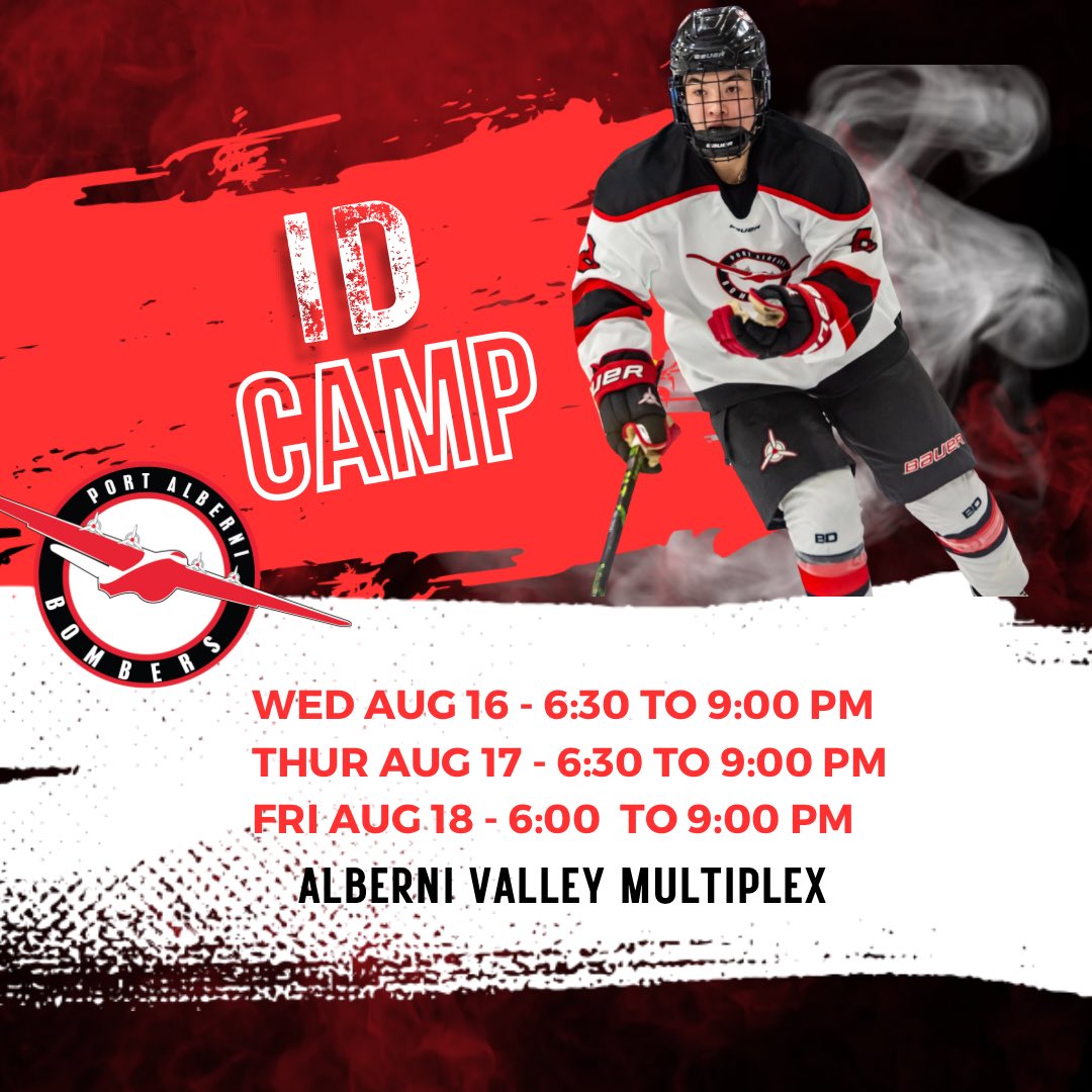 PortBombers's tweet photo. Schedule for this week’s ID Camp! Looking forward to seeing the next wave of Bombers hit the Multiplex Ice! #bombershockey #hockeyvalley https://t.co/S53uMzSOXm