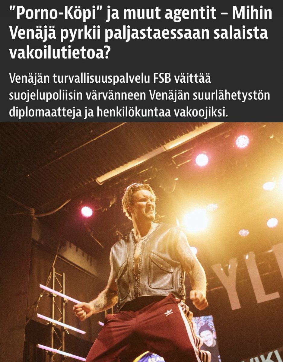 Tunnustan:

Minut on tilattu suurlähetystöön nimellä Porno-Köpi ”agentti”-keikalle.

Vakuutan:

Se ei liittynyt vakoiluun.