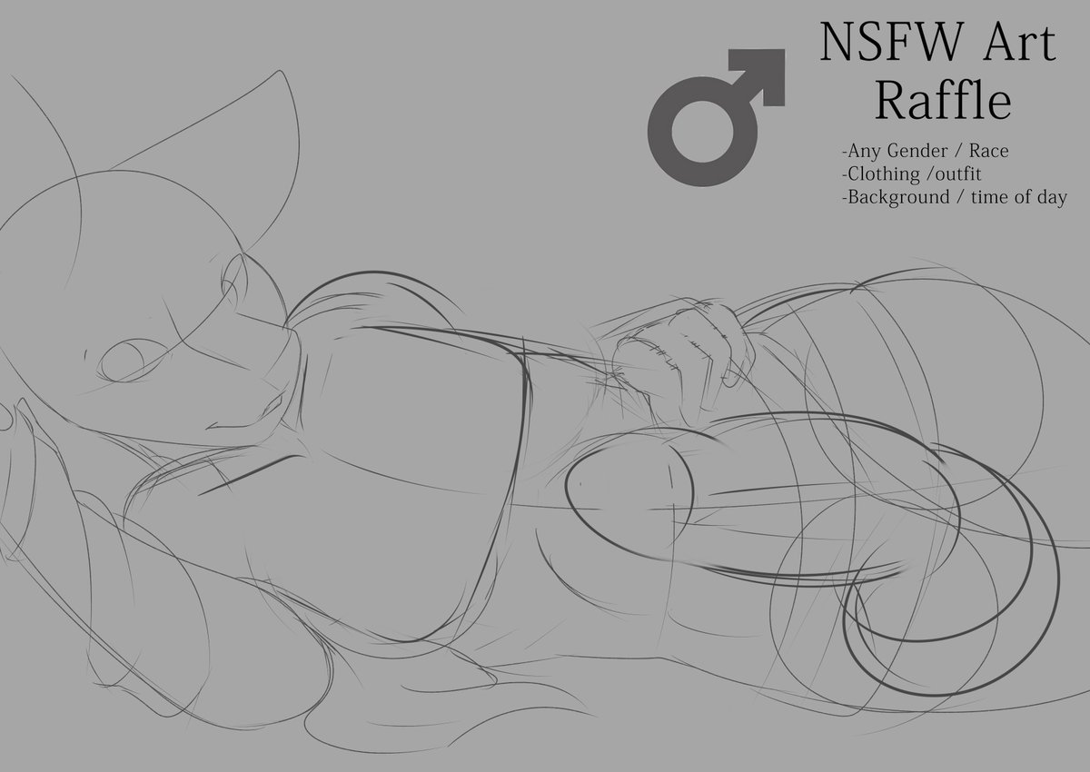⚠️Nsfw Raffle⚠️
Back to art raffle ~

- Time limit August, 25th 2023 
- 1 Winners
- All Gender &amp; Race  
- Accesories/toys  
- Customizeable color,   

 How to participate:  
- Like, Retweet, Follow ( if u want to)  
- pic of ur oc
