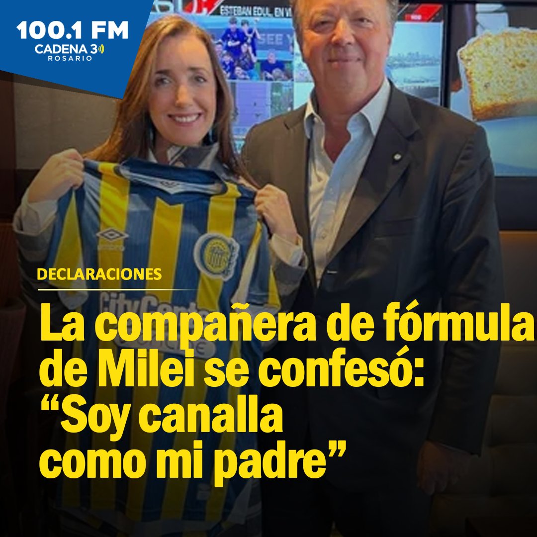 Cadena3_Rosario's tweet photo. "TODAVÍA NO FUÍ A LA CANCHA DE CENTRAL" ✍
👉 La candidata libertaria a vicepresidente confesó ser hincha de Rosario Central y contó: "Mi familia paterna es rosarina y mi papá era del canalla"

📰 Además catalogó de "pintoresca" la pelea entre hinchas de Newells y Central https://t.co/OnLzVkZVz1