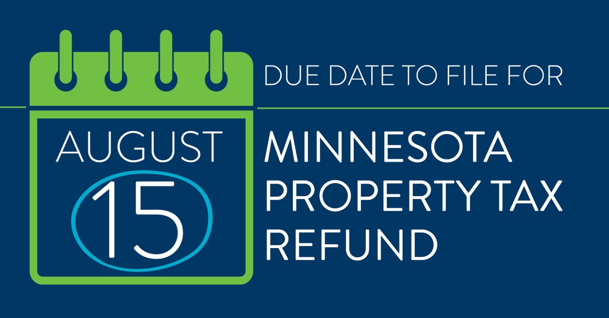 Claims for 2021 property tax refunds are due TODAY. Find out if you qualify and learn how to file: revenue.state.mn.us/filing-propert…