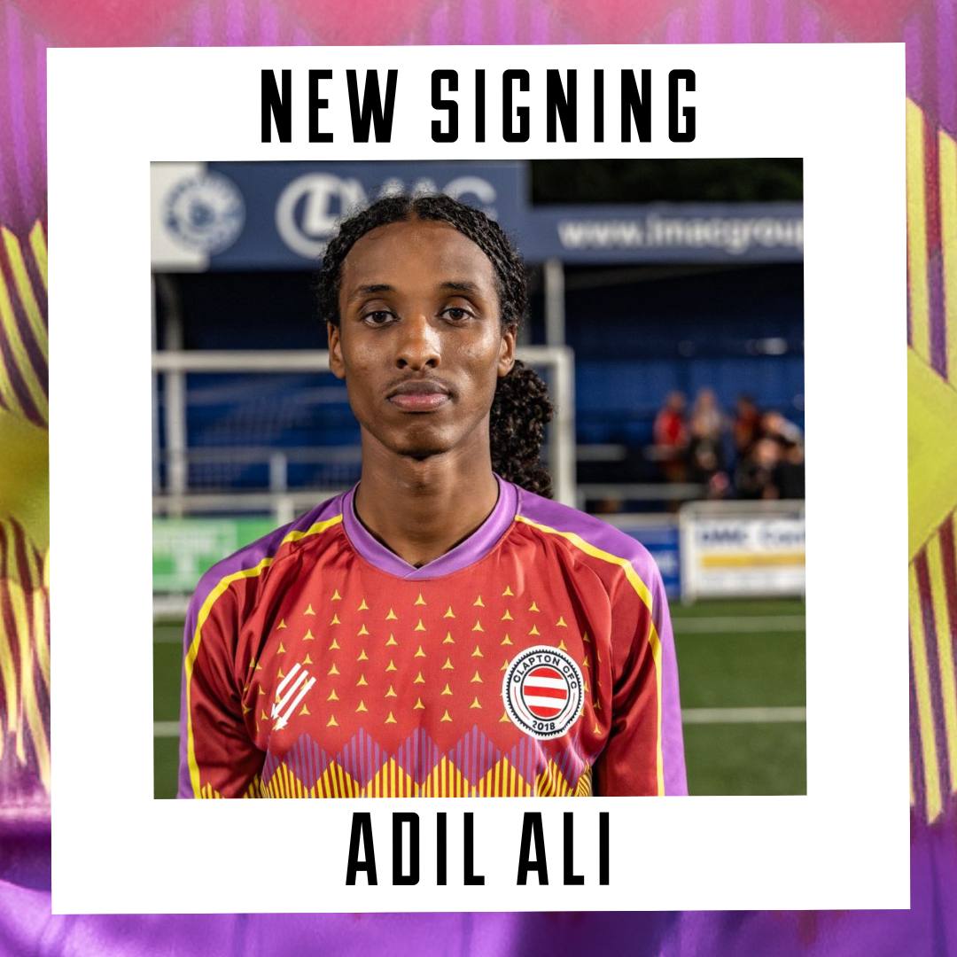 Adil Ali with the words 'new signing' 