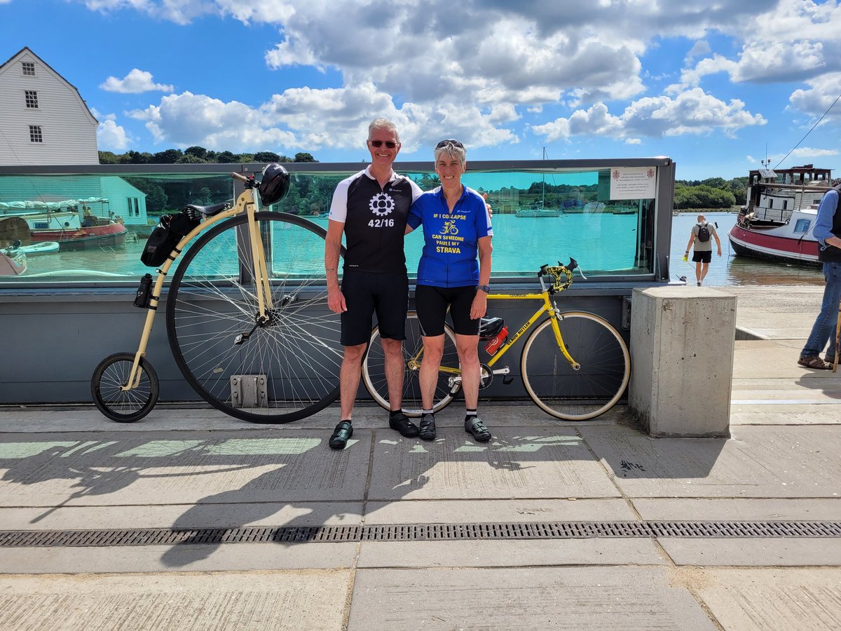 debbunt's tweet photo. #pennyfarthing & #onthecog chillin' in #Woodbridge #Suffolk @PeterBe1130 @BillRos30800224 @Elizabethyha #Alzheimers #dementia #keepingpositive #cycling #friendship @SCCPublicHealth @HWSuffolk @MedicAlertUK @ForBrian_ @Innov_Dementia @YoungDemNetwork @DementiaUK @DementiaAdv https://t.co/rGvO7wXzfB