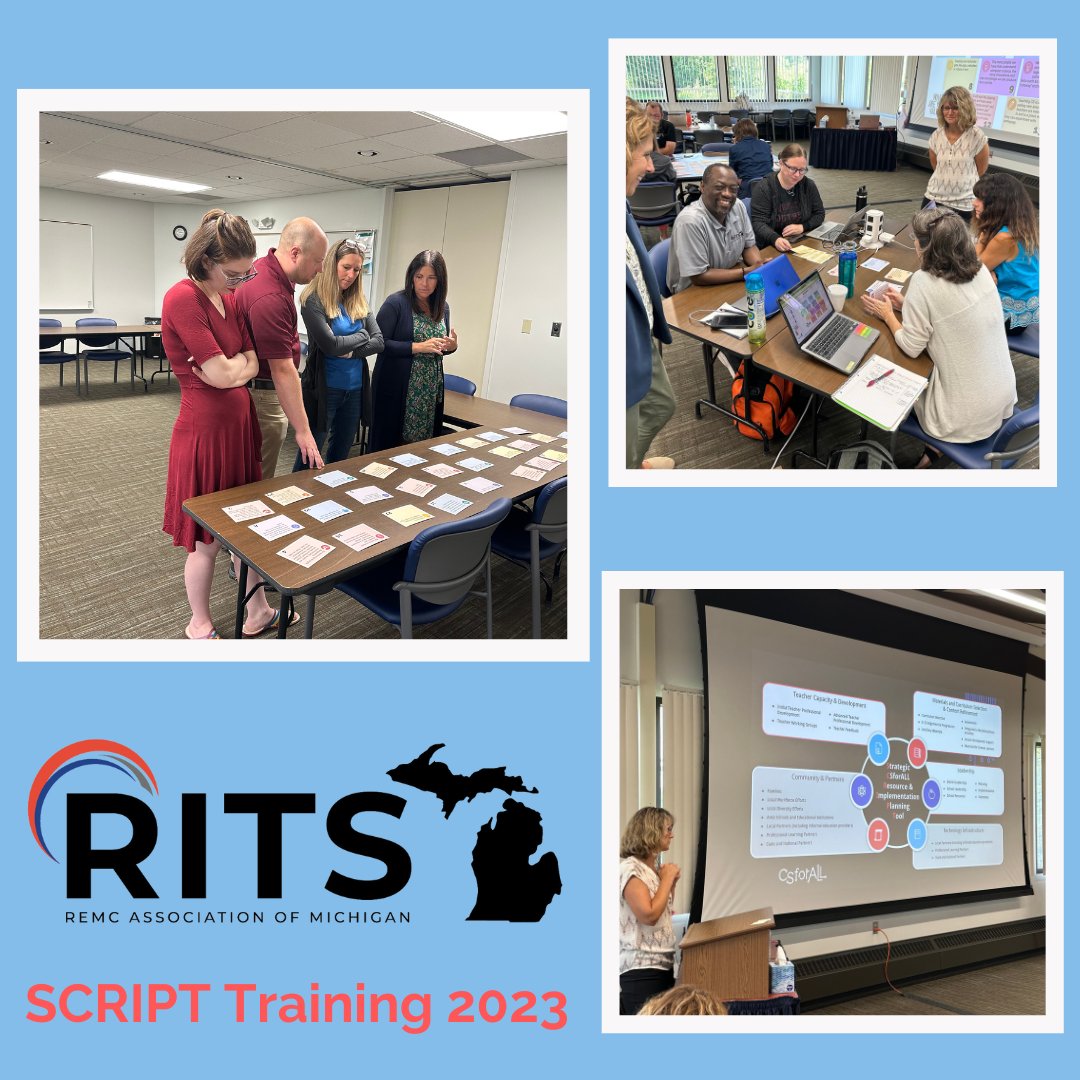 RITS came together for a SCRIPT (Strategic CSfor ALL Resource and Implementation Planning Tool) workshop led by Cheryl Wilson from MDE. A great day was had by all gaining new tools to help local school districts create computer science implementation plans.