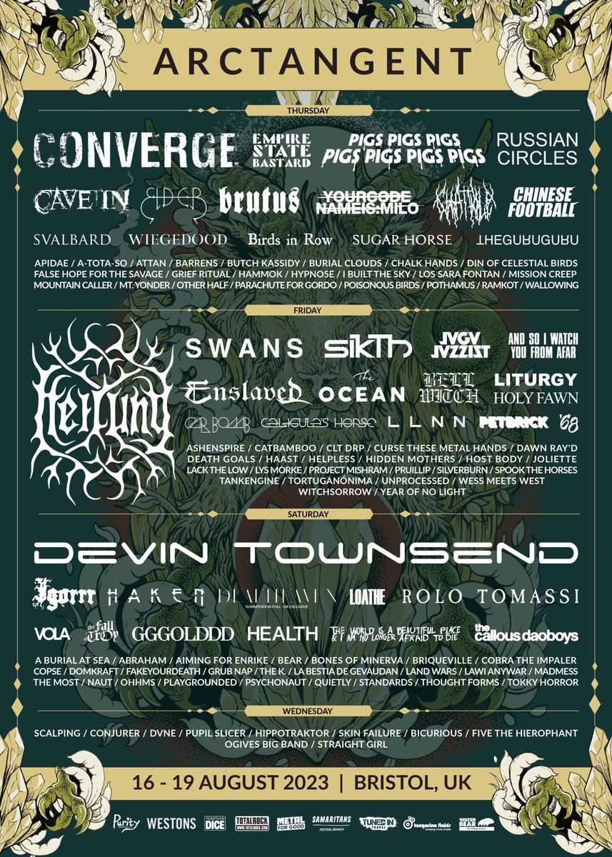 echoesanddust's tweet photo. Festival Preview | @ATGFestival 2023
#birdsinrow, @wearebrutus #thecallousdaoboys @ChatPileBand @CLTDRP3 @cultdreamsband @SongsOfArrakis @IgorrrBarrroque #LLNN @OceanCollective @PupilSlicer @Svalbardband @wiegedood. @jody_Dunstan picks his highlights https://t.co/V4GQeSCs5J https://t.co/D411ZO08gR