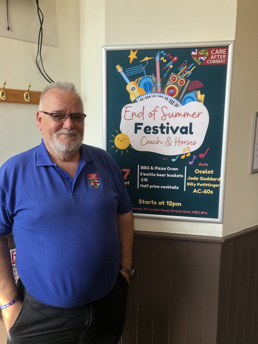 BeadleBaz's tweet photo. Sunday 27 August I will be with Graham running a care after combat stand. Music is on, Battle of the Bands, beer and pizza on a bank holiday Sunday. Address on the poster. https://t.co/LgCh6zmeT7
