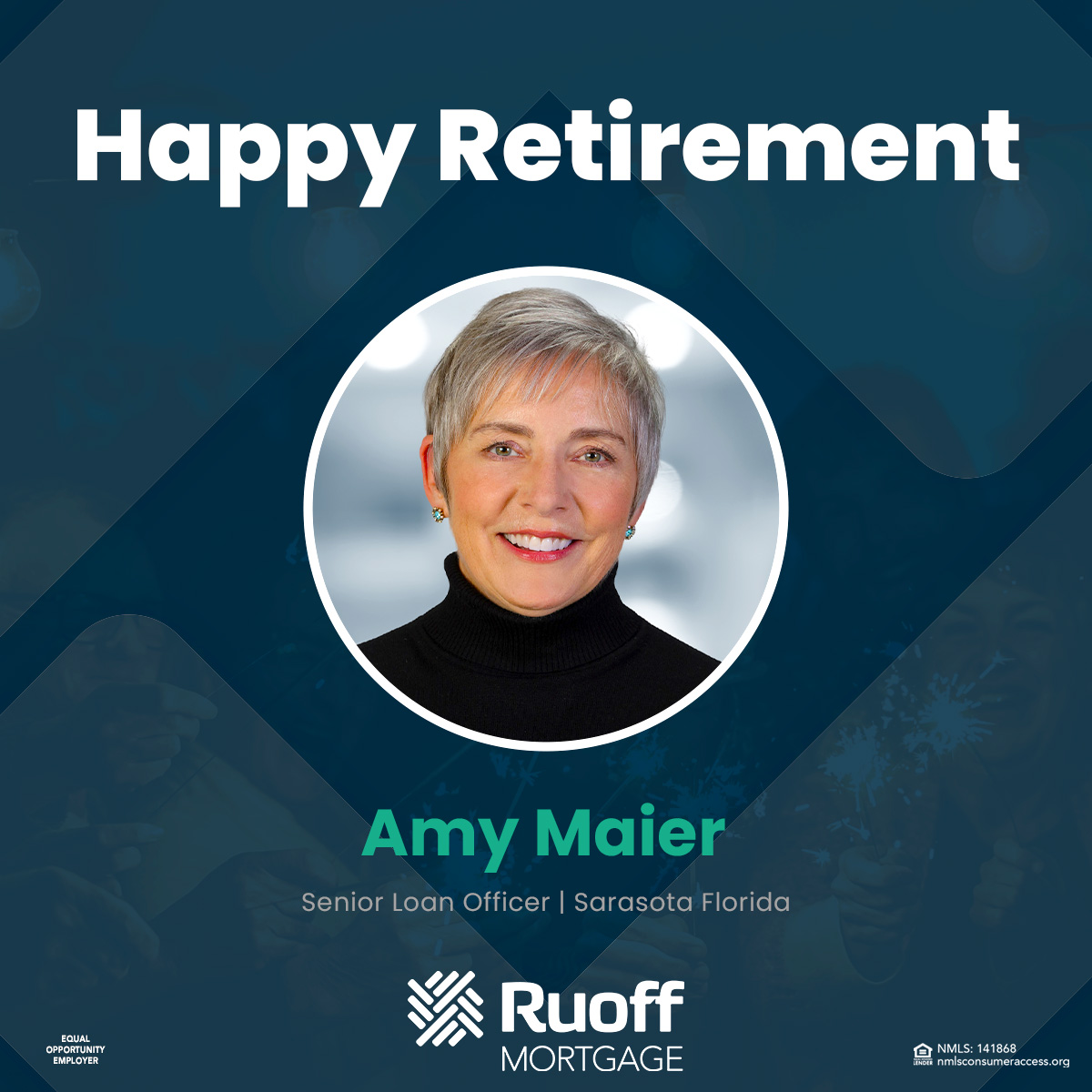 Wishing Amy a wonderful, sunny retirement! Thank you for a fantastic 6 years with our team. 🌞