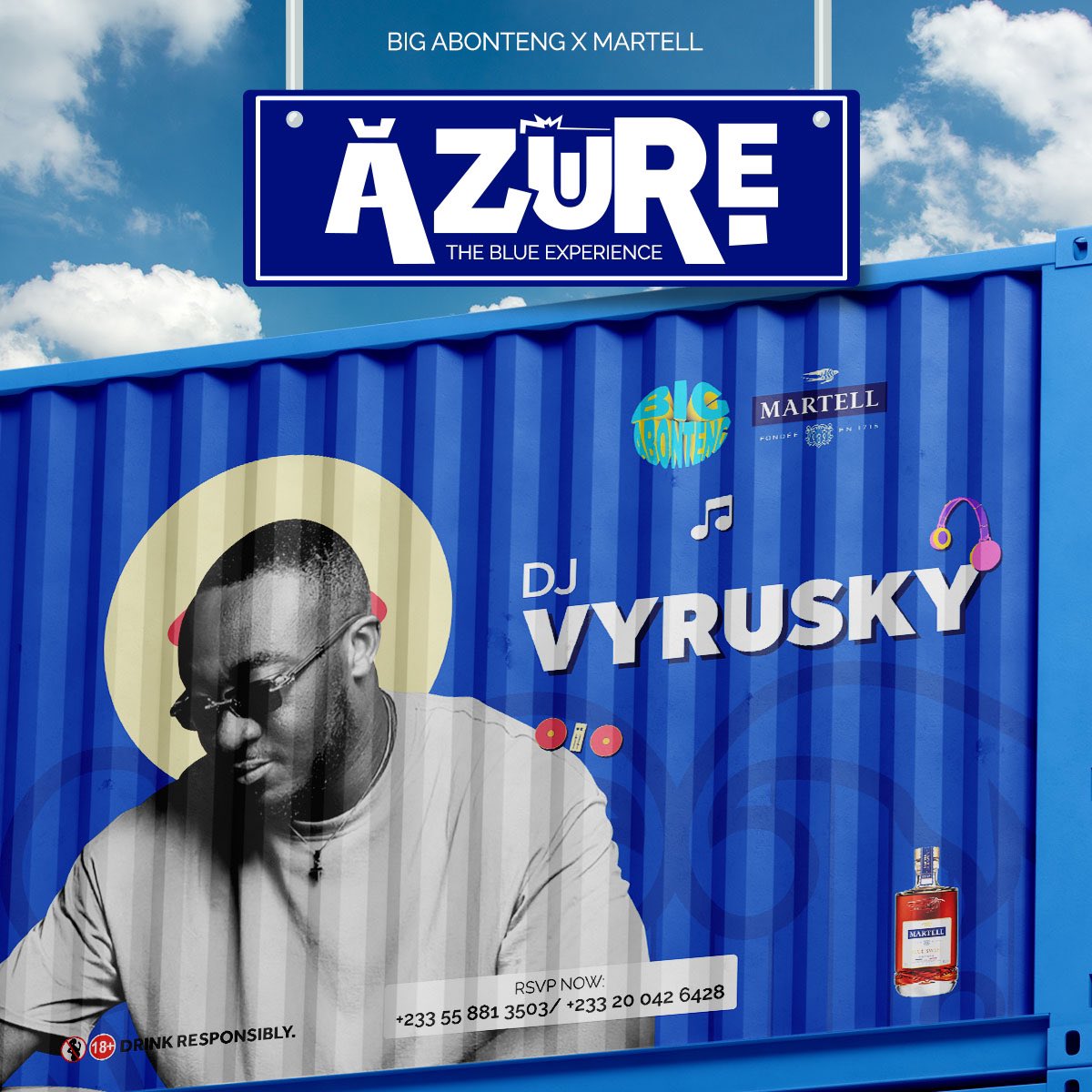 BigAbonteng's tweet photo. See you in 4 days !
 BIG ABONTENG AZURE EDITION !
Come let’s make outside big together 😉🎉 
#bigabonteng #bigoutside #weoutside
 #MartellNights #PartylikeAswift 
Location : @garage_ghana 
Don’t forget to RSVP https://t.co/cRPCxgbz8F