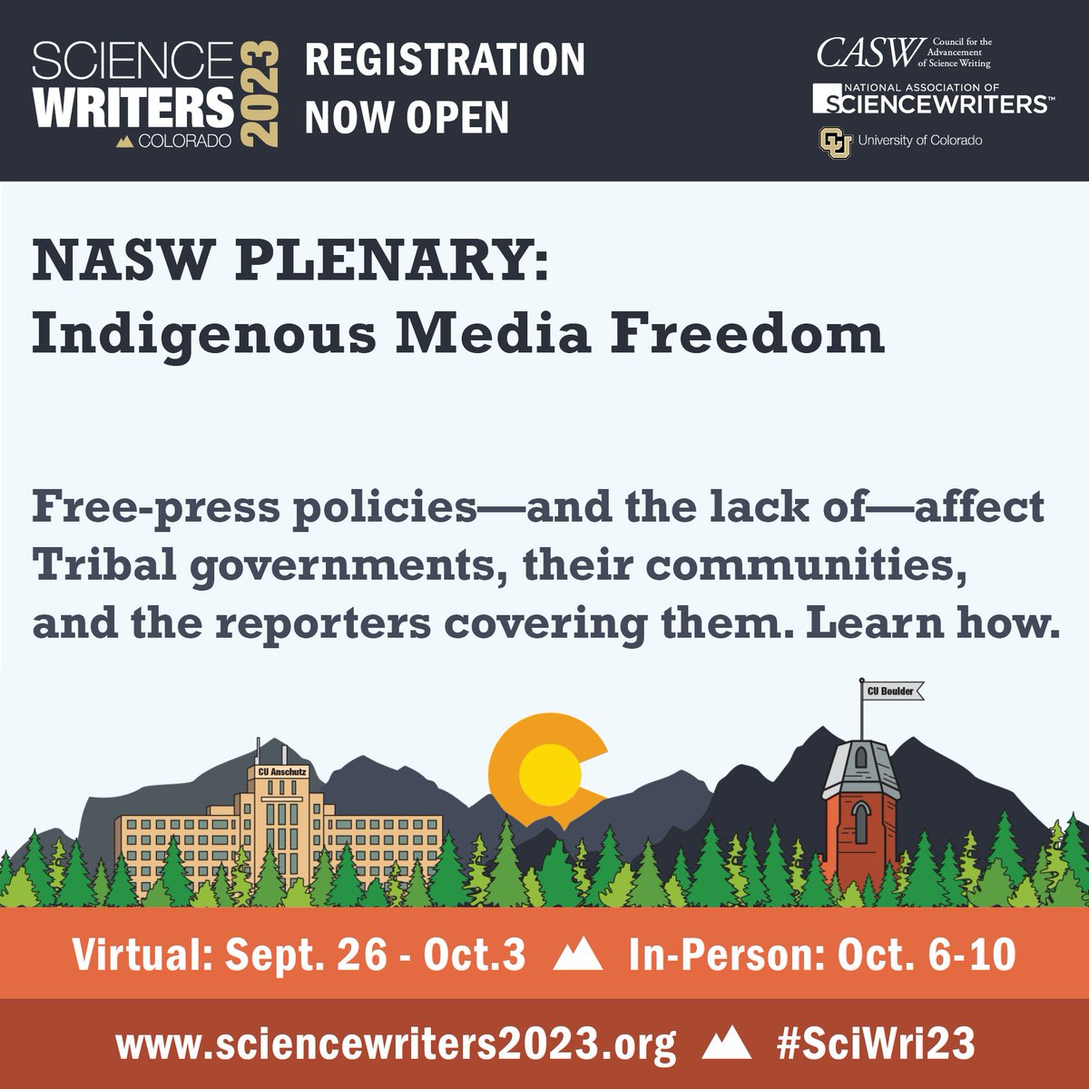 National Association of Science Writers (NASW) (@sciencewriters) on Twitter photo The "Indigenous Media Freedom" #TribalPressFreedom plenary plus documentary film preview organized by <a href="/najournalists/">najournalists</a> @virginiagewin is one of the many amazing sessions at our #SciWri23 national conference this year. Join us!
💚sciencewriters2023.org/register
🏔️sciencewriters2023.org/schedule The "Indigenous Media Freedom" #TribalPressFreedom plenary plus documentary film preview organized by <a href="/najournalists/">najournalists</a> @virginiagewin is one of the many amazing sessions at our #SciWri23 national conference this year. Join us!
💚sciencewriters2023.org/register
🏔️sciencewriters2023.org/schedule
