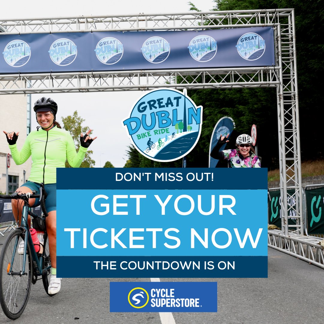 We’re delighted to announce that @cyclesuperstore are returning as a partner for the Great Dublin Bike Ride 2023!

We are thrilled to have their expertise and experience joining us on September 17th for Ireland’s Biggest Cycling Event!

Get Tickets here - eventmaster.ie/event/Awr5SjlI…