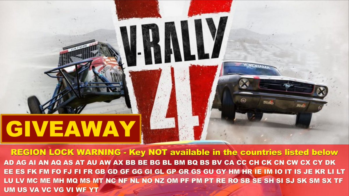 gbrossoft's tweet photo. V-Rally 4 #Steam key Giveaway. ⏳Ends in 24 hours! 

#ToEnter 
1) Follow us 
2) Tag a friend
3) Like &amp; Retweet
You can also participate in our ongoing $100 bounty giveaway 👉 https://t.co/YMduIXkTEE

#VRally4 #steamgiftcard #racing #pcgaming #freegames #Giveaway #GiveawayAlert https://t.co/vrvtYivj06