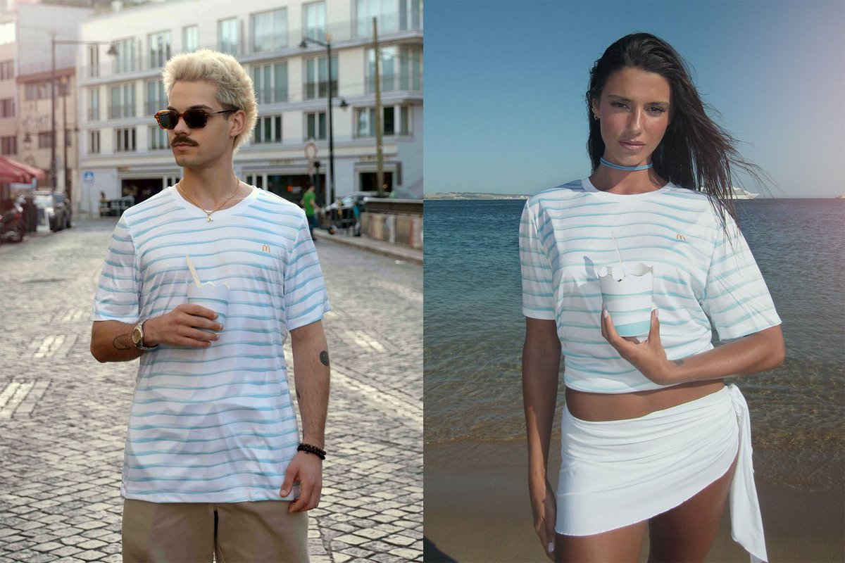 creativitymag's tweet photo. McDonald’s made apparel that camouflages the McFlurry so people don’t ask for a bite: https://t.co/mxhrv9RtEA https://t.co/GQxUuScgMl