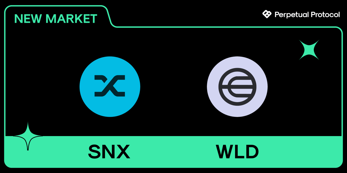 perpprotocol's tweet image. 📢 New Market Listing &amp;amp; Delisting Update

We will list $SNX and $WLD this Thursday (Aug 17) at 2pm UTC

Get your funds ready to start trading on Optimism 👇
app.perp.com

🔹 10x leverage
🔹 fully on-chain
🔹 non-custodial