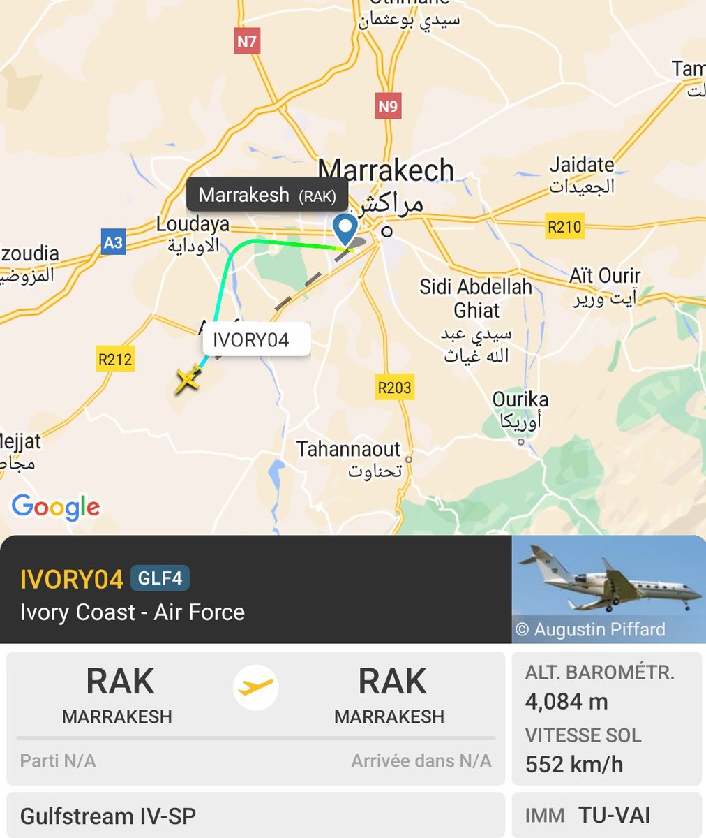 Nomade_Sahelien's tweet photo. #RCI - #Maroc : #RCI - départ quasi immédiat du GLF4 🇨🇮 de #Marrakech. Très probable que le cadre de l'armée ivoirienne soit resté sur place. Le Maroc 🇲🇦 commence-t-il à entrer dans la danse des discussions des états majors de la #CEDEAO suite à son dernier sommet sur le #Niger 🇳🇪 ?