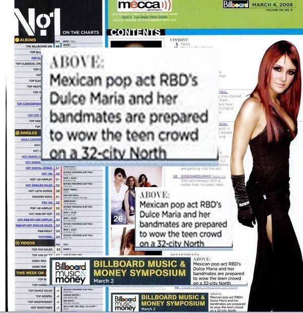 centraldmes's tweet image. Dulce María and her bandmates! Assim como Billboard em 2006, atualmente o RBD volta a ser chamado de "Dulce María e seus colegas de banda" em anúncio de show no estádio Azteca.