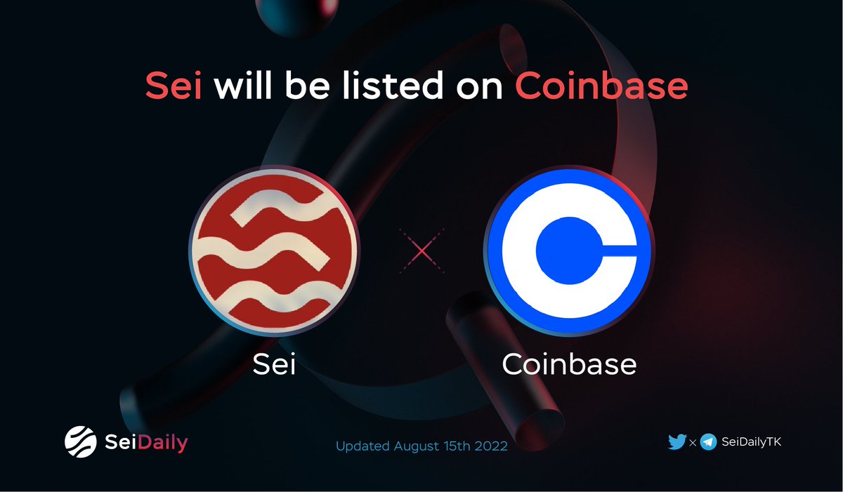 InkDailyTK's tweet photo. 🔥 BREAKING: #SEI will be listed on @coinbase 

🚢 The latest major exchange is finally listing SEI after 10 others! https://t.co/vyOusraGJS