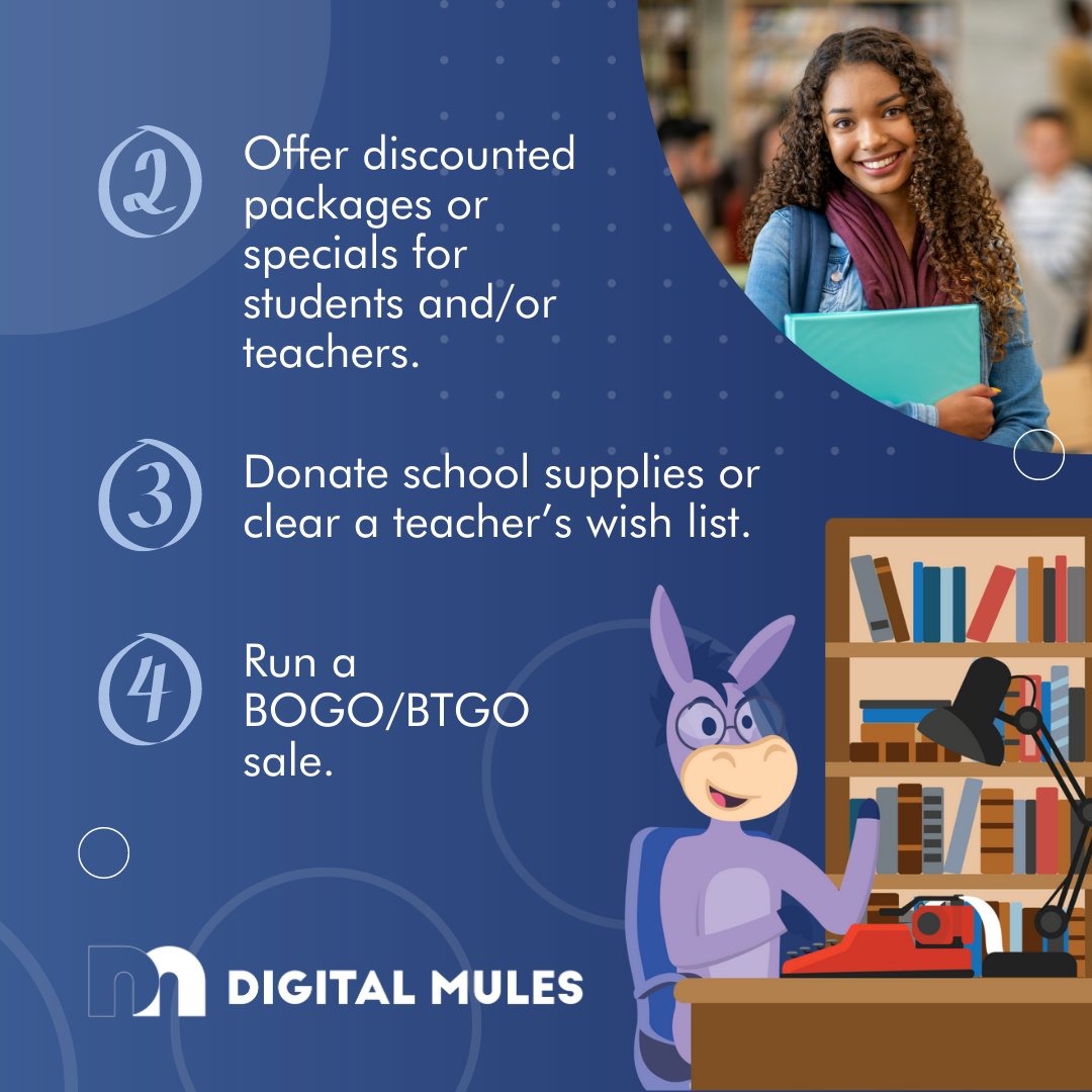 DigitalMules's tweet photo. Back-to-school season has arrived and it's the perfect time to boost business with a sales promotion! 📚 #BacktoSchool #SchoolSeason #SalesPromotions https://t.co/iUZUuP0F7x