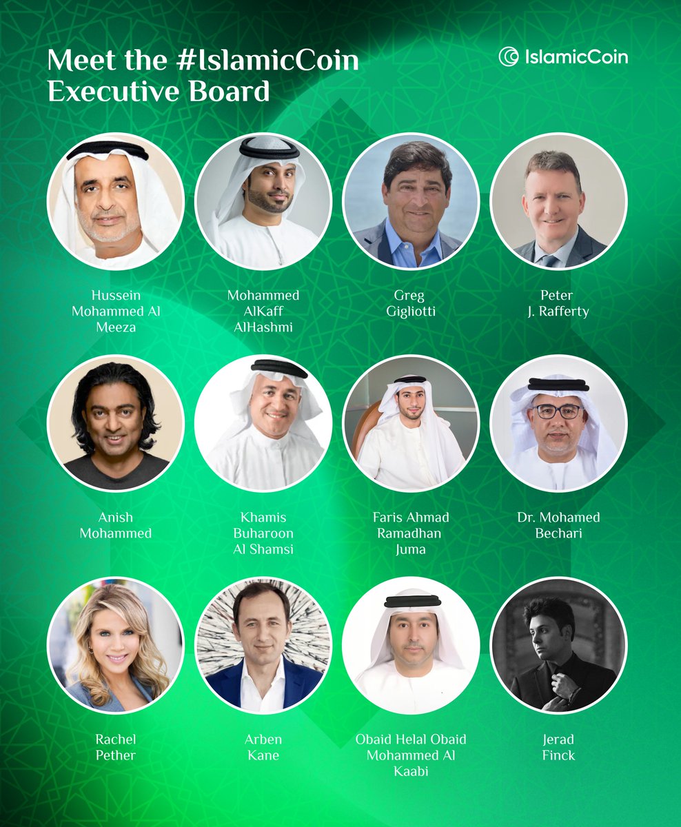 Islamic_Coin's tweet image. Meet the #IslamicCoin Executive Board, the driving force behind our vision!
Their leadership propels #IslamicCoin & @The_HaqqNetwork forward, keeping us aligned with our mission.