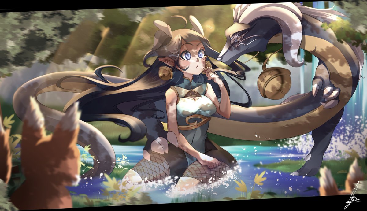 gabinette04's tweet photo. Fanart pour @mana_drg finiiiis ♥ 
#vtuber #vtuberfr #CLIPSTUDIO #pinup #xppen #fanart #fantasy #ArtOfTheDay #dragon https://t.co/VOof83gJQX