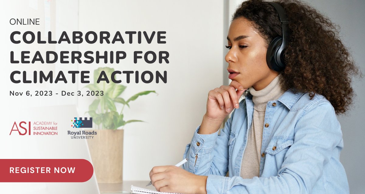 Collaborative Leadership for Climate Action starts Nov 6! This course deconstructs conventional notions of leadership and invites us to explore the power of collective action beyond individual efforts to steer the transition to a climate-positive future. hubs.ly/Q01_3Kkk0