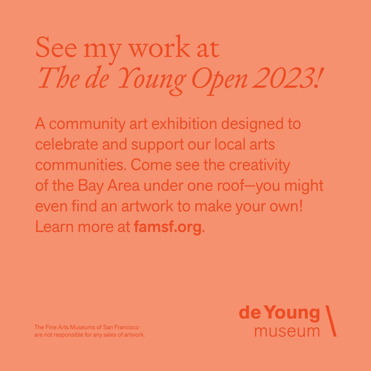 So thrilled to be included! My watercolor drawing, “Illuminated Edges in Day Glo Crimson” was chosen for The de Young Open 2023! 

On view at the deYoung Museum, September 30, 2023–January 7, 2024.

<a href="/deyoungmuseum/">de Young Museum</a> #ThedeYoungOpen
#HandDrawnDots #watercolor #contemporaryDrawing
