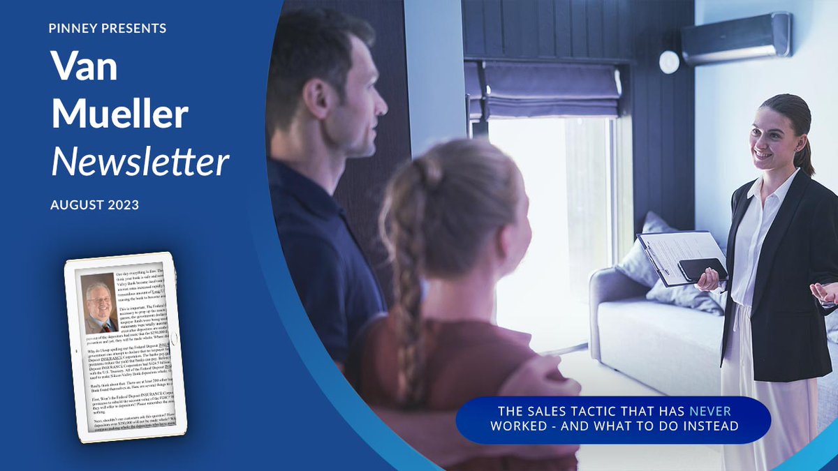 PinneyInsurance's tweet image. In this month's newsletter, @VanMueller explains why a very common sales strategy "has never worked and will never work" ... and what you should do instead. Get more detail in the full post here: pinneyinsurance.com/van-muellers-m…
