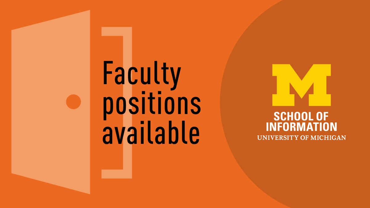 UMSI seeks qualified tenure-track faculty candidates (open-rank) in racial justice and technology, part of a university-wide faculty hiring initiative in anti-racism. Apply by Oct. 15: myumi.ch/352Q1 (1/2)