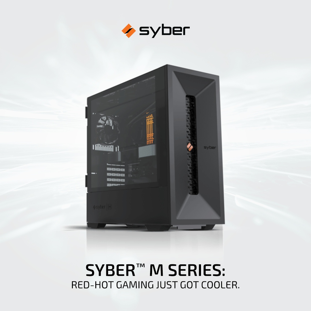 Syber™ M Series: Gaming with advanced Venti™ airflow for cooler play. Elevate with Syber's tech! ❄️🎮 #SyberGaming #InnovativeCooling