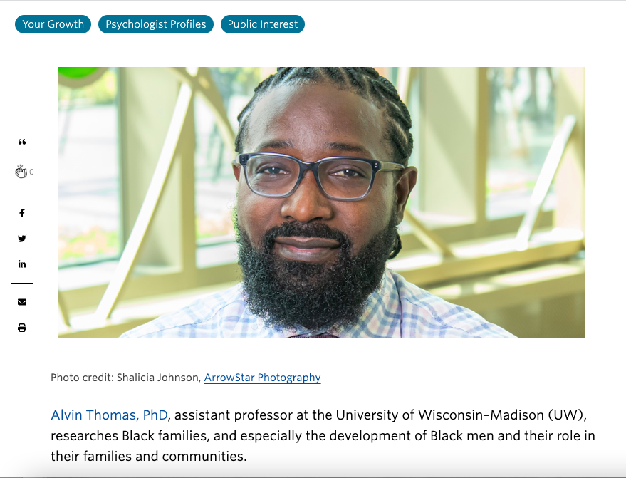 Please celebrate with me. Shout out to <a href="/APA/">American Psychological Association</a> <a href="/APAPublicInt/">APA Public Interest</a> for this wonderful member spotlight. This is quite the accomplishment. Lifting praises!! 🙏✝️

The work on behalf of fatherhood and Black families continues.  <a href="/CNN/">CNN</a> <a href="/AP/">The Associated Press</a> <a href="/BBCWorld/">BBC News (World)</a> <a href="/ObamaFoundation/">The Obama Foundation</a> <a href="/gatesfoundation/">Gates Foundation</a>