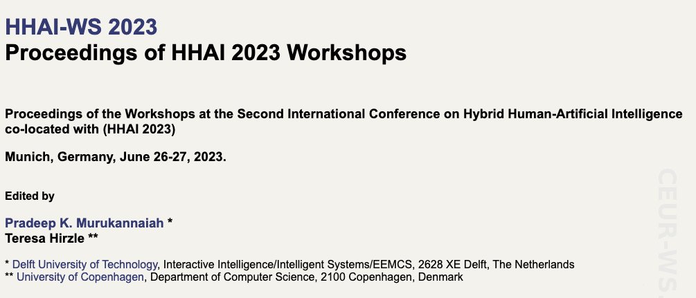 WeNet – The Internet of Us (@wenetproject) on Twitter photo The CEUR workshop proceeding for <a href="/hhai_conference/">HHAI Conference - 🦋 @hhaiconference.bsky.social</a> are out! They include all accepted papers featured in our Final Event, held in June within HHAI 📰🔍
Find out more at: ceur-ws.org/Vol-3456/
<a href="/EUScienceInnov/">EU Science & Innovation 🇪🇺</a> <a href="/EUeic/">European Innovation Council</a> @FETFX_EU <a href="/FetBriefing/">FETBriefing</a> The CEUR workshop proceeding for <a href="/hhai_conference/">HHAI Conference - 🦋 @hhaiconference.bsky.social</a> are out! They include all accepted papers featured in our Final Event, held in June within HHAI 📰🔍
Find out more at: ceur-ws.org/Vol-3456/
<a href="/EUScienceInnov/">EU Science & Innovation 🇪🇺</a> <a href="/EUeic/">European Innovation Council</a> @FETFX_EU <a href="/FetBriefing/">FETBriefing</a>