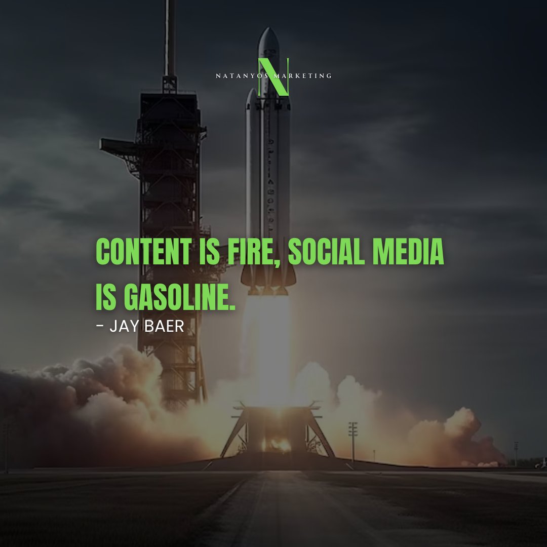 BrobergDennis's tweet photo. Thursday Thoughts: 'Content is fire, social media is gasoline.' - Jay Baer #MarketingQuotes https://t.co/PDNguFwzCN