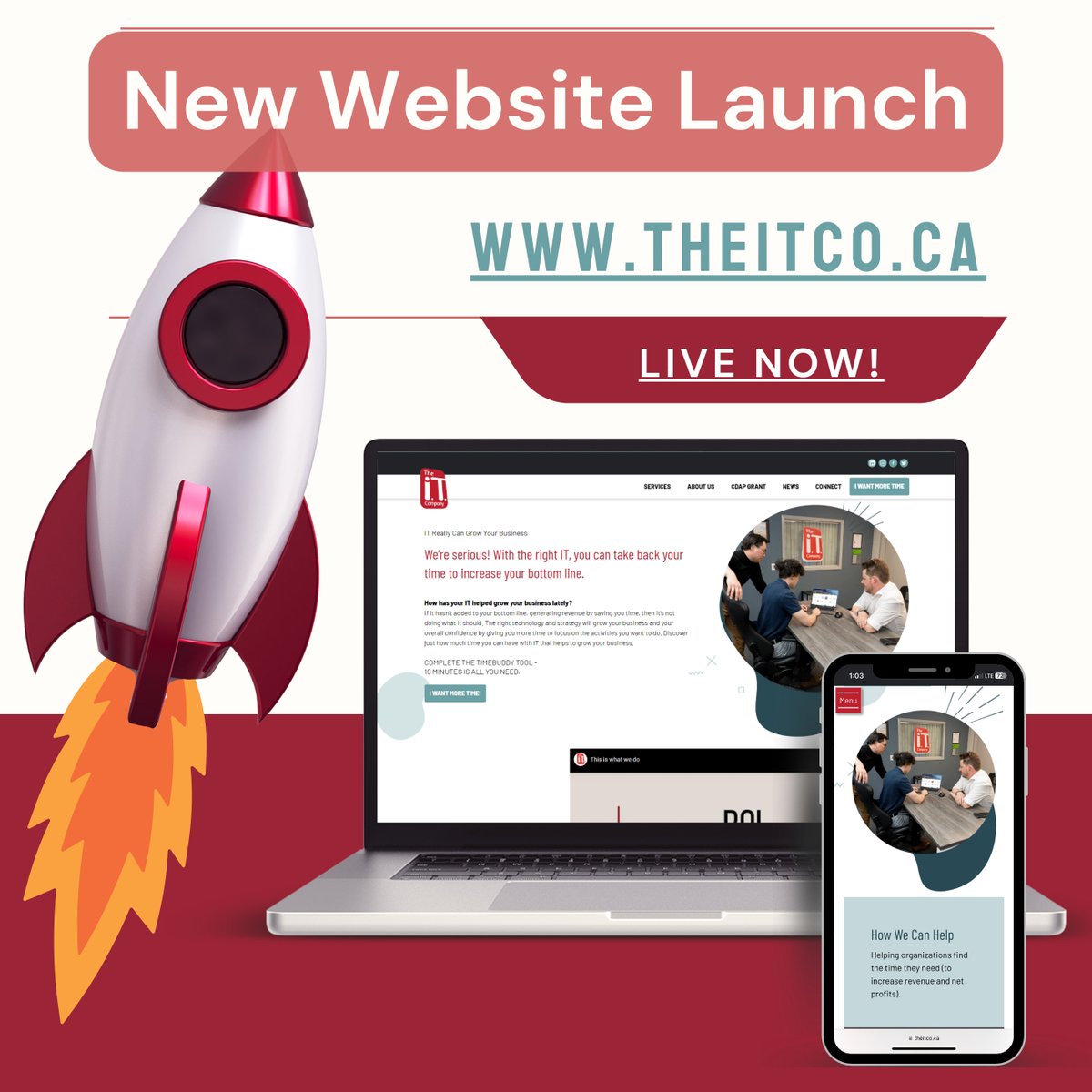It's here! Our new website! 
Thanks so much to @@switchback4ever for all the hard work, they do an amazing job every time!
 
Visit us at theitco.ca
 
#NewWebsite #OnlineNow #ExploreOurSite #EnhancedExperience #theitco #yyctech #bestinthebiz