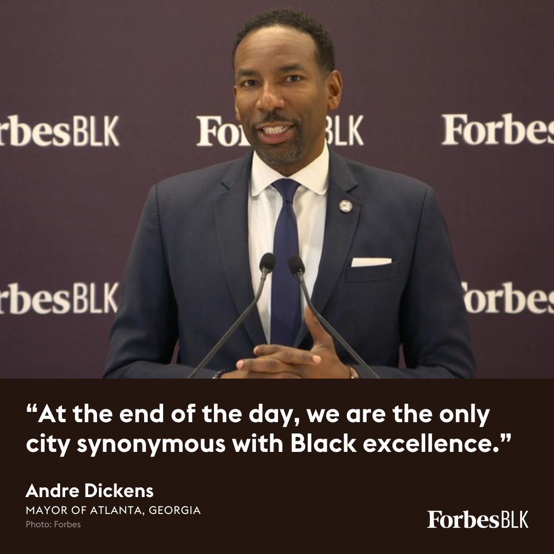 Atlanta Mayor <a href="/andreforatlanta/">Andre Dickens</a> delivers remarks at the press conference announcing the first <a href="/ForbesBLK/">ForbesBLK</a> Summit set to take place in Atlanta this November. trib.al/CH6IICp